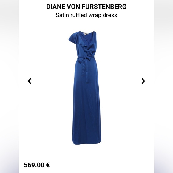 Diane Von Furstenberg Blue One Shoulder Gown for Weddings size 2 - Picture 2 of 10